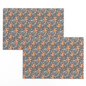 SMALLER Fox - Sleepy Foxes (grey stone) Baby Nursery Woodland Animals Kids Childrens Bedding ST2