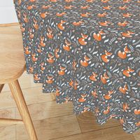 SMALLER Fox - Sleepy Foxes (grey stone) Baby Nursery Woodland Animals Kids Childrens Bedding ST2