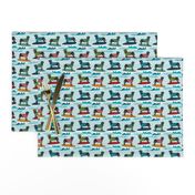 black labrador fabric lab surfing design summer tropical surf fabric