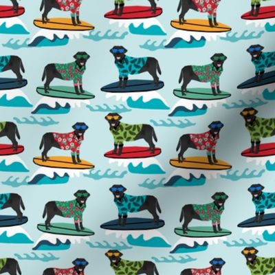 black labrador fabric lab surfing design summer tropical surf fabric