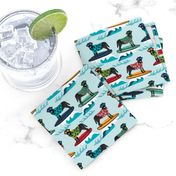 black labrador fabric lab surfing design summer tropical surf fabric