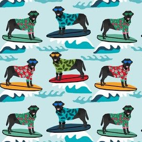 black labrador fabric lab surfing design summer tropical surf fabric