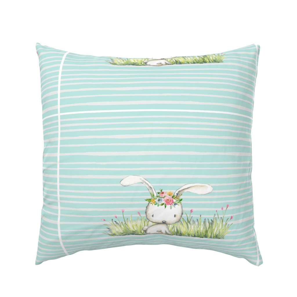 Woodland Bunny Pillow Front - Fat Quarter size