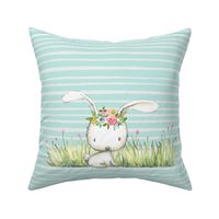 Woodland Bunny Pillow Front - Fat Quarter size