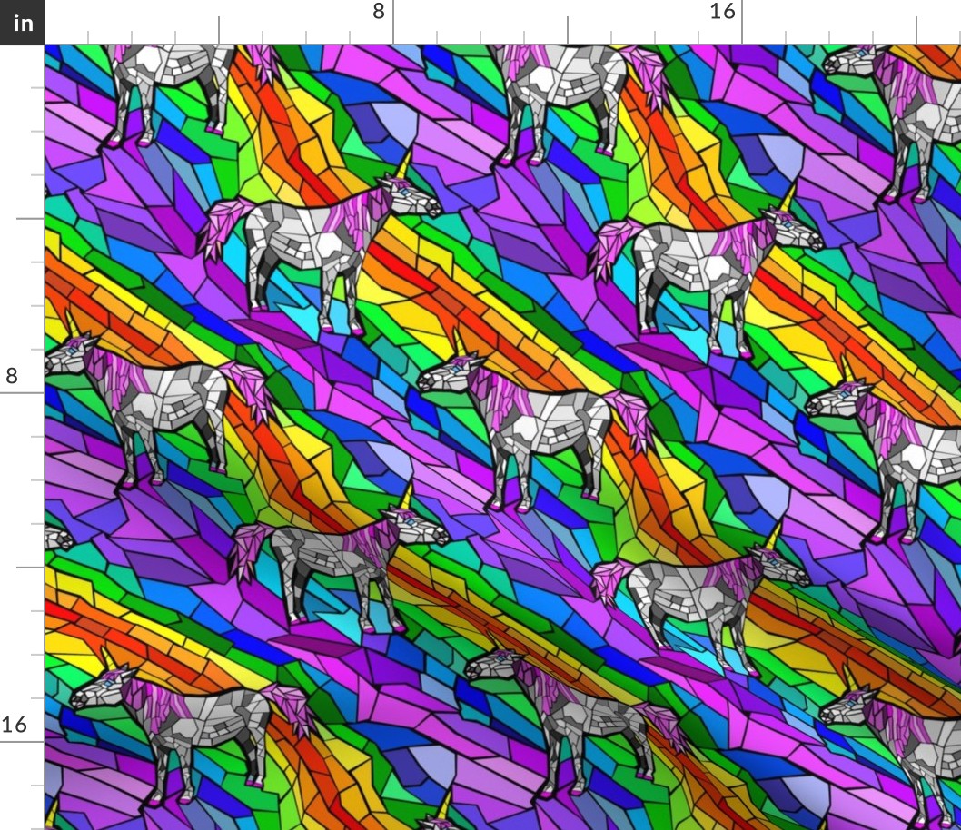 unicorn stained glass window