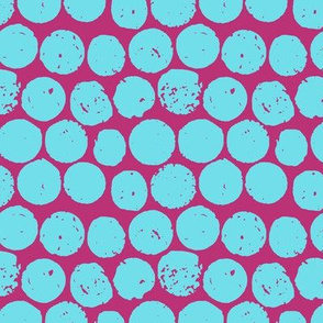 cork polka pink turquoise