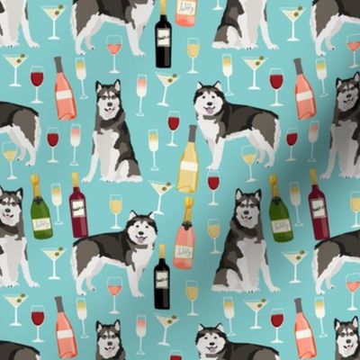 Alaskan Malamute wine champagne cocktails light but