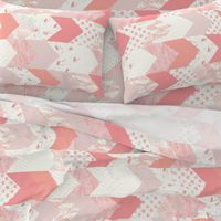 whimsical mermaids - wholecloth fabric - peach and light aqua (90)