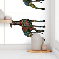 greyhound white tea towel