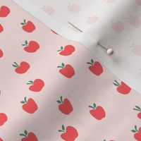 (micro print) apple picking - red on pink