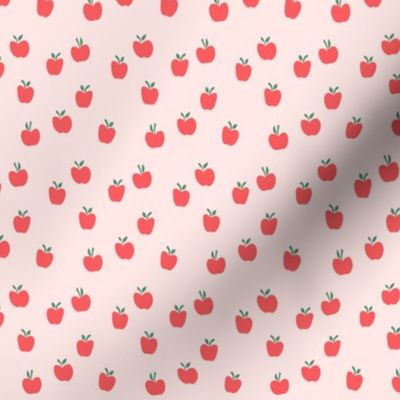 (micro print) apple picking - red on pink