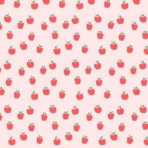 (micro print) apple picking - red on pink
