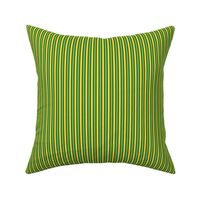 Seaside Summer Vertical Stripes  - Narrow Grape Leaf Green Ribbons with Pineapple Passion and Ferny Green - Small Scale