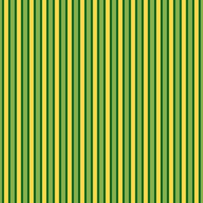 Seaside Summer Vertical Stripes  - Narrow Grape Leaf Green Ribbons with Pineapple Passion and Ferny Green - Small Scale