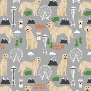 Golden Retriever Seattle Washington dog lover pet fabric grey