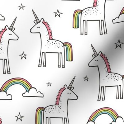 Cute Unicorn Rainbow on White