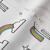 Cute Unicorn Rainbow on White