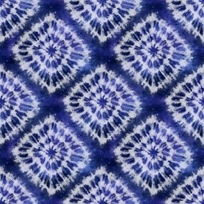 Shibori Tie Dye Diamonds Blue