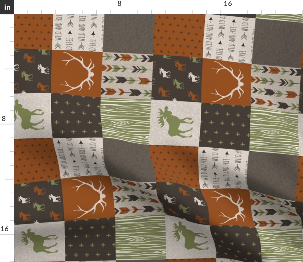 3" Moose Quilt - Redstone Canyon with Olive Green