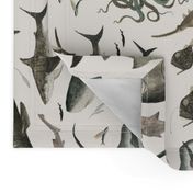 Shark {large} tea towel