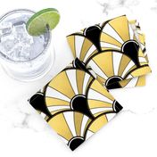 Art Deco Fan in Black, White and Gold Version 1