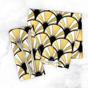 Art Deco Fan in Black, White and Gold Version 1