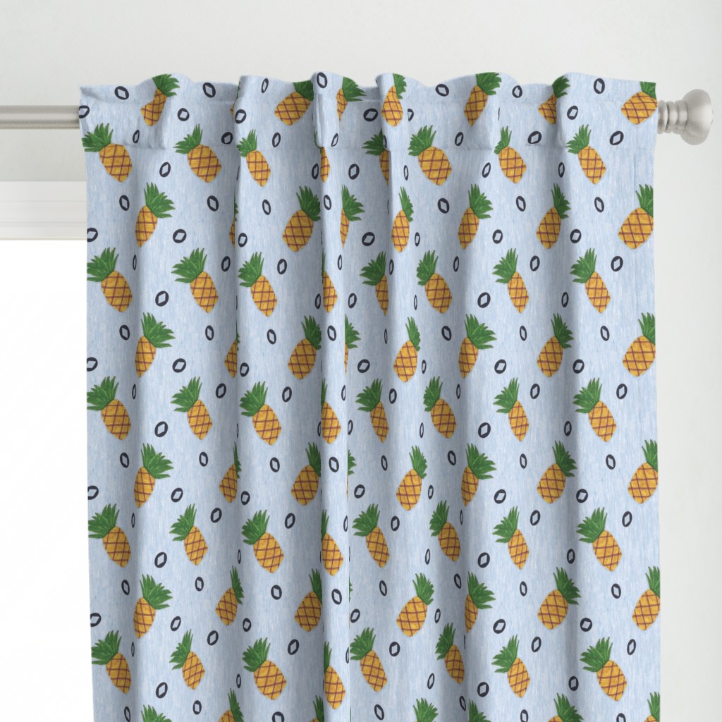 Primitive country pineapples - slate blue