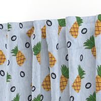 Primitive country pineapples - slate blue