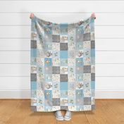 Woodland Friends Quilt - Baby Girl Patchwork Blanket Bedding (stonewash) GL-ST8, rotated