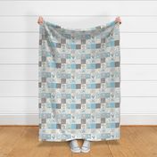 3" Woodland Friends Quilt - Baby Girl Patchwork Blanket Bedding (stonewash) GL-ST8