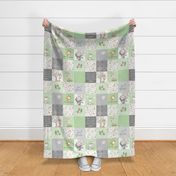 Woodland Friends Quilt - Baby Girl Patchwork Blanket Bedding (basil green) GL-GN7