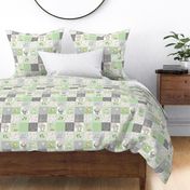 3" Woodland Friends Quilt - Baby Girl Patchwork Blanket Bedding (basil green) GL-GN7