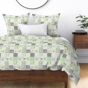 3" Woodland Friends Quilt - Baby Girl Patchwork Blanket Bedding (basil green) GL-GN7, rotated