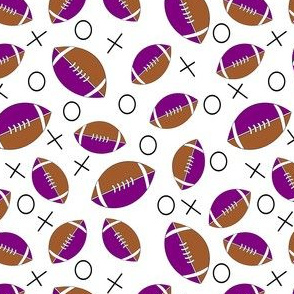 football half purple, tan and white