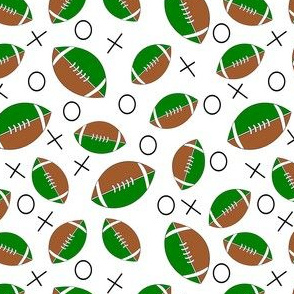 football half green, tan and white