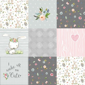 Woodland Friends Baby Blanket - I Woke Up this Cute Girls Nursery Quilt, GL-G