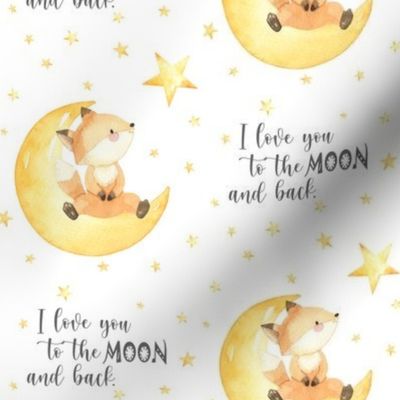 Baby Fox on Moon, I love you to the MOON and back