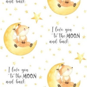 Baby Fox on Moon, I love you to the MOON and back