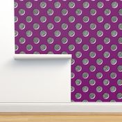 Woven Dots - Black and White on Plum