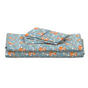 Fox - Sleepy Foxes (blue pond) Baby Nursery Woodland Animals Kids Childrens Bedding P2