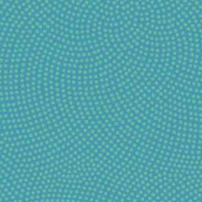 Fibonacci-flower polkadots - ocean blue and sea green