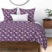 Gray Fox - Sleepy Foxes (plum) Baby Girl Nursery Woodland Animals Kids Childrens Bedding PL2 - ROTATED