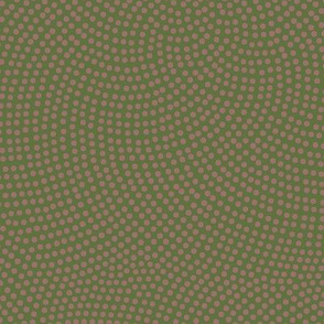 Fibonacci-flower polkadots - terracotta on olive