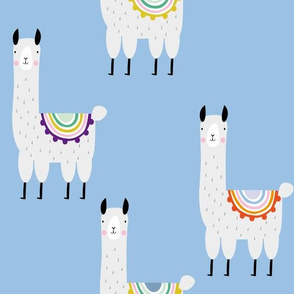 Llama llama blue cute alpaca mexican pattern for kids
