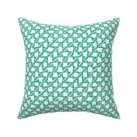 twisty checkerboard - teal/green on white