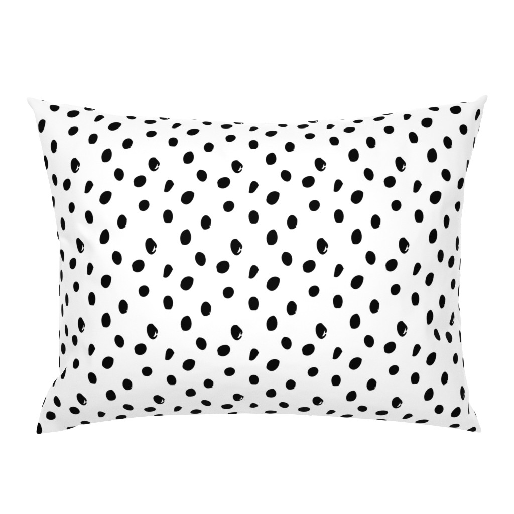 Black and white spots abstract geometric scandinavian pattern