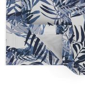 Palm Leaves in Blue Toile Colors by kedoki in 24 inch repeat