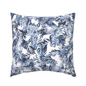 Palm Leaves in Blue Toile Colors by kedoki in 24 inch repeat