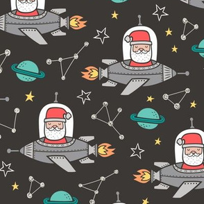 Christmas Santa Claus in Space Rockets, Planets & Constellations