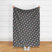 Christmas Santa Claus in Space Rockets, Planets & Constellations on Dark Grey